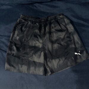 Puma Black Men's Athletic Shorts with White Logo